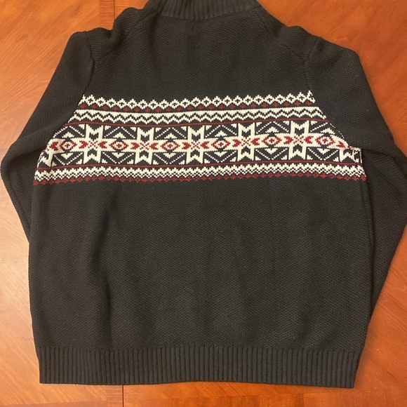 IZOD FAIR ISLE Sweater Navy XXL - Picture 2 of 9